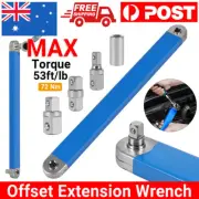 Extension Wrench Set Offset Ratchet Spanner Extender With Drive +Adapters Socket