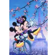 Mickey Minnie Eiffel Tower DIY Full Round Drill 30x40cm Diamond Painting