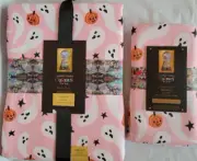 Cynthia Rowley Halloween Tablecloth Ghosts Pumpkins Pink 60"x104" & 6ct Napkins
