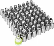 Costcom 71PCS Piping Nozzles Set Cake Decorating Flower Russian Icing Tips Pastry Tools for Cupcakes, Cookies, Cakes & Desserts