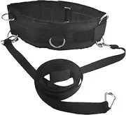 Resistance Band Gym Pulley Strap with Rings Gym Exercise Running Training Resistance Belt Waist Belt for Pulling Sled for Rugby Martial