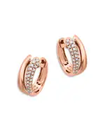 Bloomingdale's Fine Collection Pave Diamond Huggie Hoops in 14K Rose Gold, 0.30 tcw