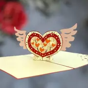 Heart with Wings 3D Pop Up Valentine's Day Card