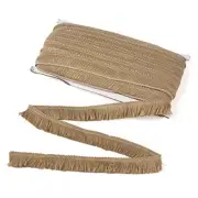 MegaPet Polyester Fringe Tassel Lace Trim 1 Inch x 82 Feet Chainette Fringe Tan