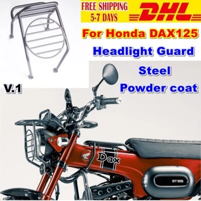 H1 Headlight Guards V1 For Honda DAX125 Black Rack Light Cover Guards Bulb Combo