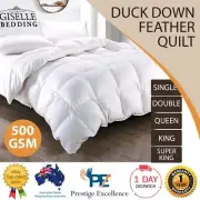 Duck Down Quilt Feather Winter 500GSM Doona Blanket Duvet Cotton Cover All Sizes