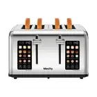 4 Slice Toaster Touch Screen Control 4 Wide Slot, Stainless Steel Smart Bread...