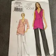Vogue Patterns V8500 Womens Very Easy Vogue Tunic Pants ZZ LRG XLG XXL Uncut