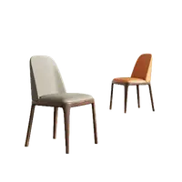 在飛比找蝦皮商城精選優惠-特價北美黑胡桃木餐椅家用靠背復古椅子設計師創意牛皮實木餐椅限