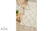 Nyla Off-White Diamond Pattern Jute Runner Rug
