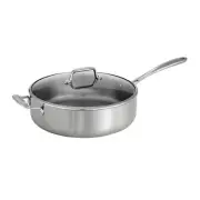 Tramontina 6 Quart Stainless Steel Tri Ply Clad Saute Fry Pan with Lid