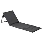 1x Grey Folding Canvas Beach Lounger Outdoor Garden Camping Sun Lounge Chair