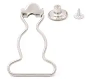 1" Inside Bottom Width Silvery Dungaree Fastener Overall Clip Suspender Buckl...
