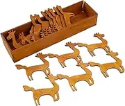 HOMSFOU 15PCS Wooden Deer Spool Holders for Sewing and Crafting Portable Thread Yarn Dispenser with Storage Holder Sturdy Wooden Empty Thread Spools for DIY Projects