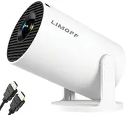 LIMOFF Mini Projector 4K - Smart Projector Compact Full HD Projector with HDMI Cable, WiFi & Bluetooth, Portable Home Cinema Projector for Mobile Phone, Laptop, TV Stick, Compatible with Android & iOS