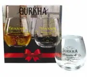 Gurkha Cigars Whiskey Glasses, Set Of 4-15 Oz With Gold Lettering-New In Box