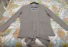 NEW WITH TAGS LADIES SIZE XL / 16 RIB KNIT WATERFALL CARDIGAN, MOCHA