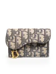 Saddle Oblique Logo Pattern Cardholder