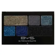BYS Glitter Glitz 7g Gel Base Makeup/Cosmetic Beauty Palette Azure Blue 6 Shades