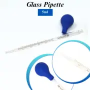 5ml Clear Glass Pipette Lab Dropper Pipet With Scale Line Tool for Pharmacy Use