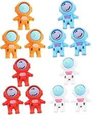 MINAOLULUS 18pcs Cute Cartoon Astronaut Erasers Mini Space Themed School Supplies Fun Kawaii Pencil Erasers for Versatile Classroom Prizes Easy Erasing Safe