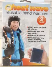 NEW! Heat Wave Reusable Hand Warmers 2 Pack camping skiing Outdoors USA made