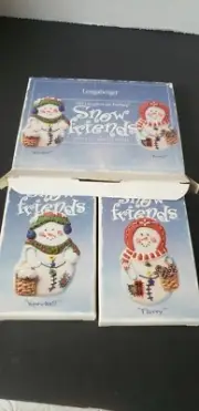 1990 Longaberger Pottery Snow Friends Cookie Molds, Snowball & Flurry, BRAND NEW
