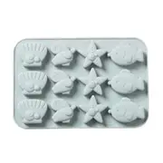 3Pcs Cartoon Silicone Cake Decoration Tool Fish Starfish Chocolate Cookie Mold