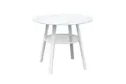 Livsip Outdoor Dining Table w/ Storage Shelf Patio Furniture White 90cm