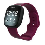 For Fitbit Sense 2 /Fitbit Sense Replacement Wrist Band Wristband Silicone Sports Watch (Wine Red-Large Size)