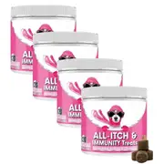 Nutri-Paw All-Itch Immunity Treats For Dogs-Soothe Itchy Paws,Eyes,Ears,Skin 4bottles