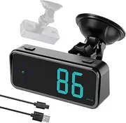 Car Headup Display Digital Speedometer KM/H MPH Switchable with Display, Digital Clock, Driving Direction Display, Over Alarm for Car Truck S RV Black with Bracket