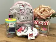Hello Kitty Backpack 5 socks 2 HK Flocked Figure Toys Tumbler Set Bundle Lot