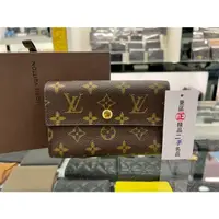 在飛比找蝦皮購物優惠-東區正精品㊣LV M60047 老花字紋三折拉鍊零錢袋釦子中