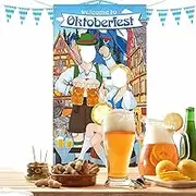 Oktoberfest Decorations - Photo Prop Giant Photo Booth - German Town Street Backdrop Banner Studio Props for Decorations Supplies