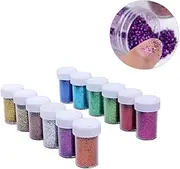 ULDIGI 12 Bottles DIY Shiny Nail Art Glitter Pigment Mica Powder for Crafts Manicure Decorations Multi Set