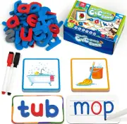 Short Vowels Spelling Flashcards with Magnetic ABC Letters Montessori for Kids 3