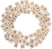 HEALSOPTHY DIY Craft Math Teaching Pcs Wooden Number Tiles Counting Blocks for Boys and Girls
