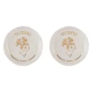 2x Splosh Mystique Trinket Dish Scorpio/Ceramic Zodiac Plate Round WHT 10cm