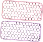 MUSISALY 2Pcs Silicone Heat Resistant Mat Pads for Flat Iron Curling Iron Non Slip Durable Holders for Home Salon Use Surfaces From Heat Damage
