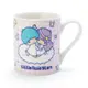 小禮堂 雙子星 陶瓷馬克杯 咖啡杯 茶杯 陶瓷杯 230ml (粉紫 格紋)