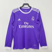 在飛比找蝦皮購物優惠-2016-17 皇家馬德里客場復古高品質足球球衣紫色長袖足球