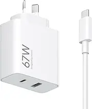 Xiaomi 67W Dual USB-A/C GaN Wall Charger, Fast Charging 60W/45W/30W/25W/20W USB Power Adapter AU Plug, Wall PD Charger for MacBook, iPad Pro, Pixel, Dell XPS, iPhone, Galaxy, Include Type-C Cable