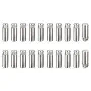 4x12mm 304 Stainless Steel Dowel Pins, 20Pcs Knurled Head Flat End Dowel Pin