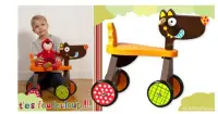 在飛比找Yahoo!奇摩拍賣優惠-二手商品~【法國ebulobo】大野狼四輪玩具車
