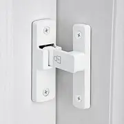 INIRET White 90 Degree Barn Door Lock ，Premium Zinc Alloy Latch - Flip Gate Latches ，for Cabinets, Bathroom, Barn & Garden Doors - Secure Sliding Door Hardware