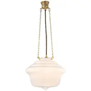 Carlton 3 Chain Pendants Lights Suspensions Schoolhouse Lighting Brass Traditional Period