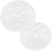 Kisangel 2pcs Silent Cymbals Drum Cymbal Splash Cymbal Key Percussion Mute Cymbal Replacement Practice Cymbal Felts Jazz Soundproof Quiet Cymbal for Drum Kit Drum Kit Cymbals Alloy Silver