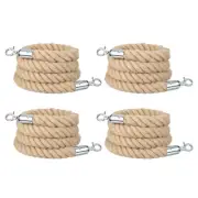 4Pcs 6ft x 1.3 Inch Crowd Control Jute Stanchion Rope with Snap Hooks