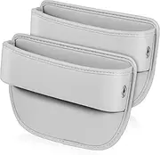 HEALEEP 2 Pcs Car Seat Gap Filler Organizer Fixed Storage Box for Cars Stylish and Practical Seat Gap Versatile Holder for Phones Snacks and More Compact Design Cangyun Grey
